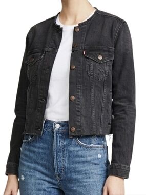 ANTHROPOLOGIE Levi's Denim Altered Trucker Jacket